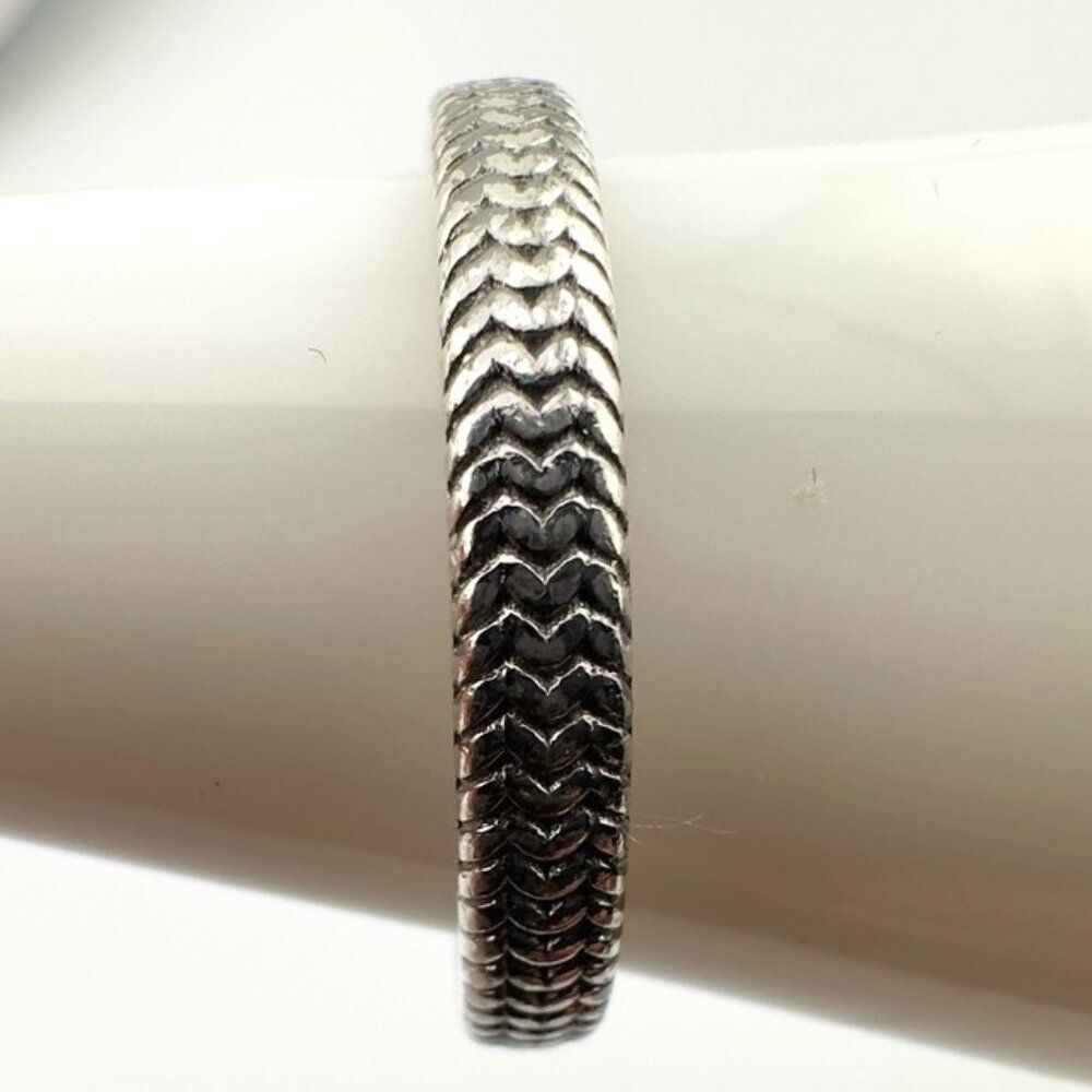 Stackable Cable Ring In Sterling Silver 925 Signe… - image 1